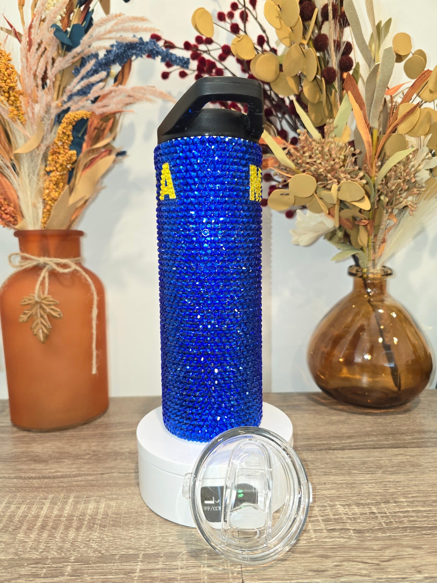 Montana Flag Rhinestone tumbler