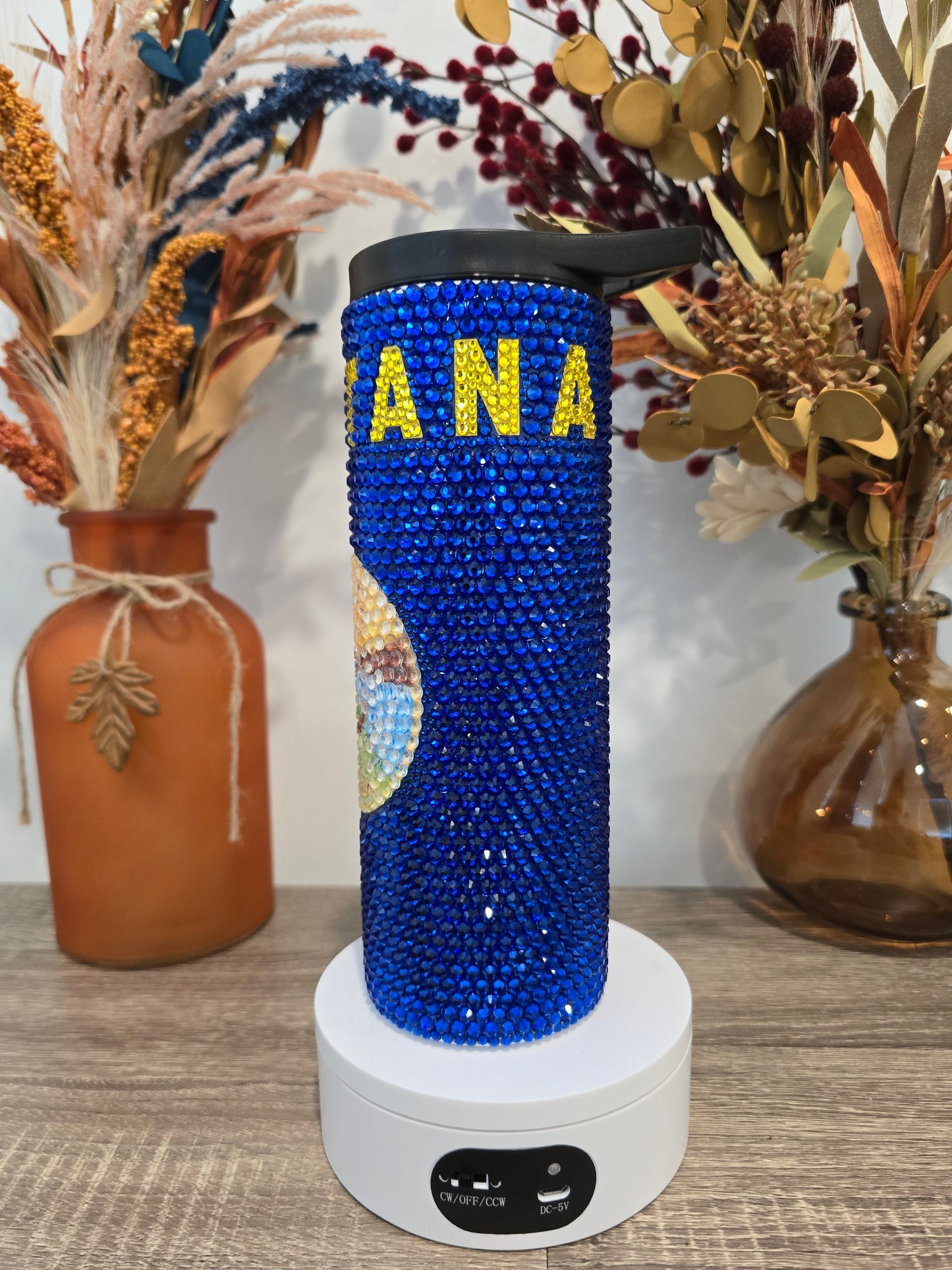 Montana Flag Rhinestone tumbler