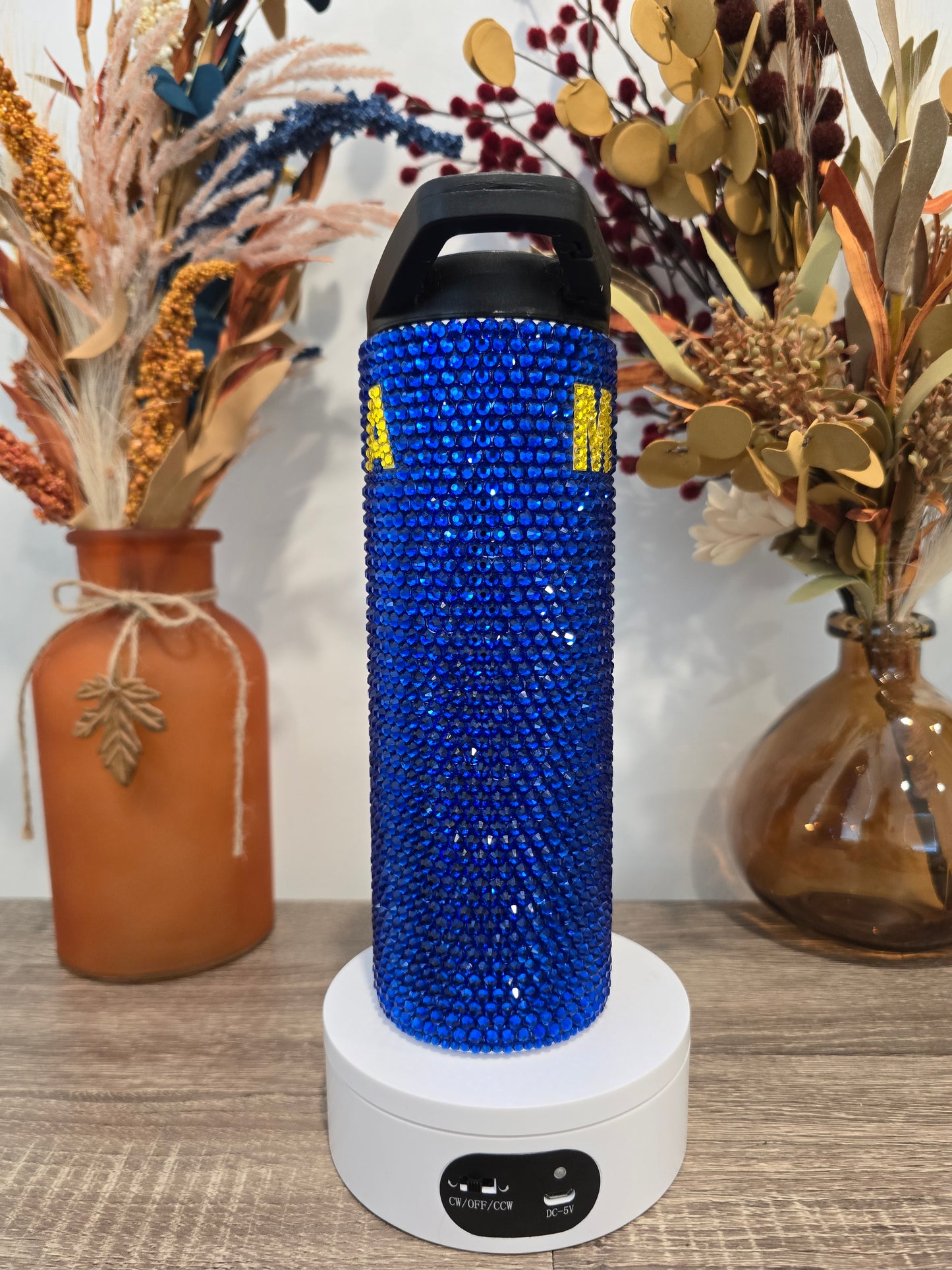 Montana Flag Rhinestone tumbler