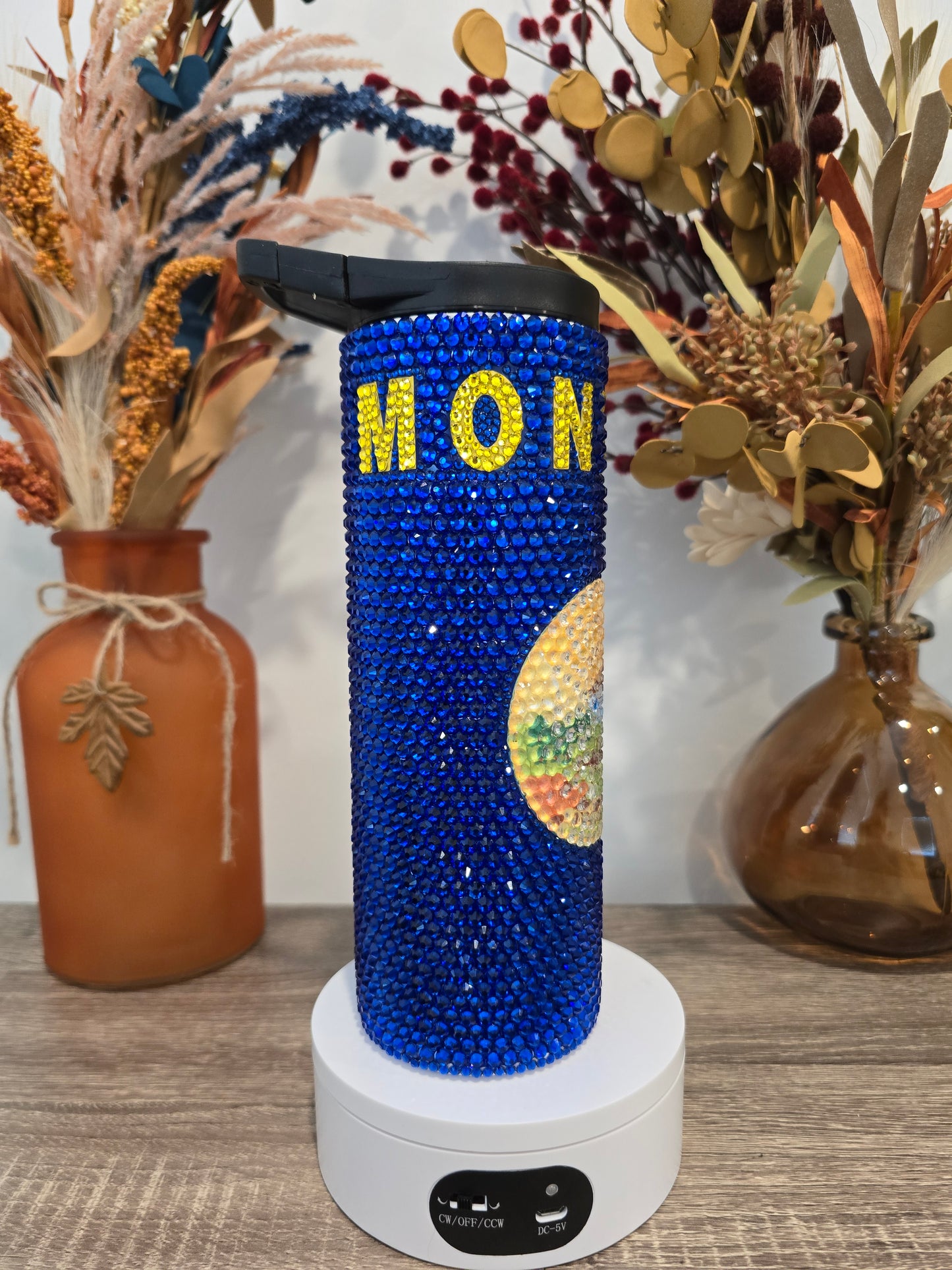 Montana Flag Rhinestone tumbler