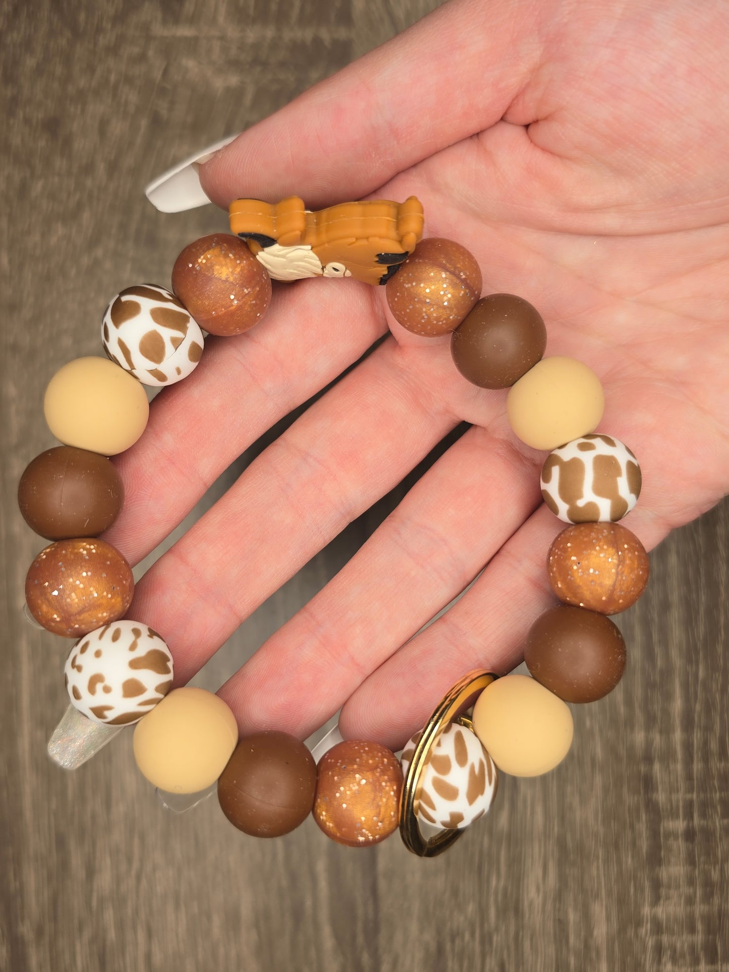 Highland Cow Wristlet Keychain