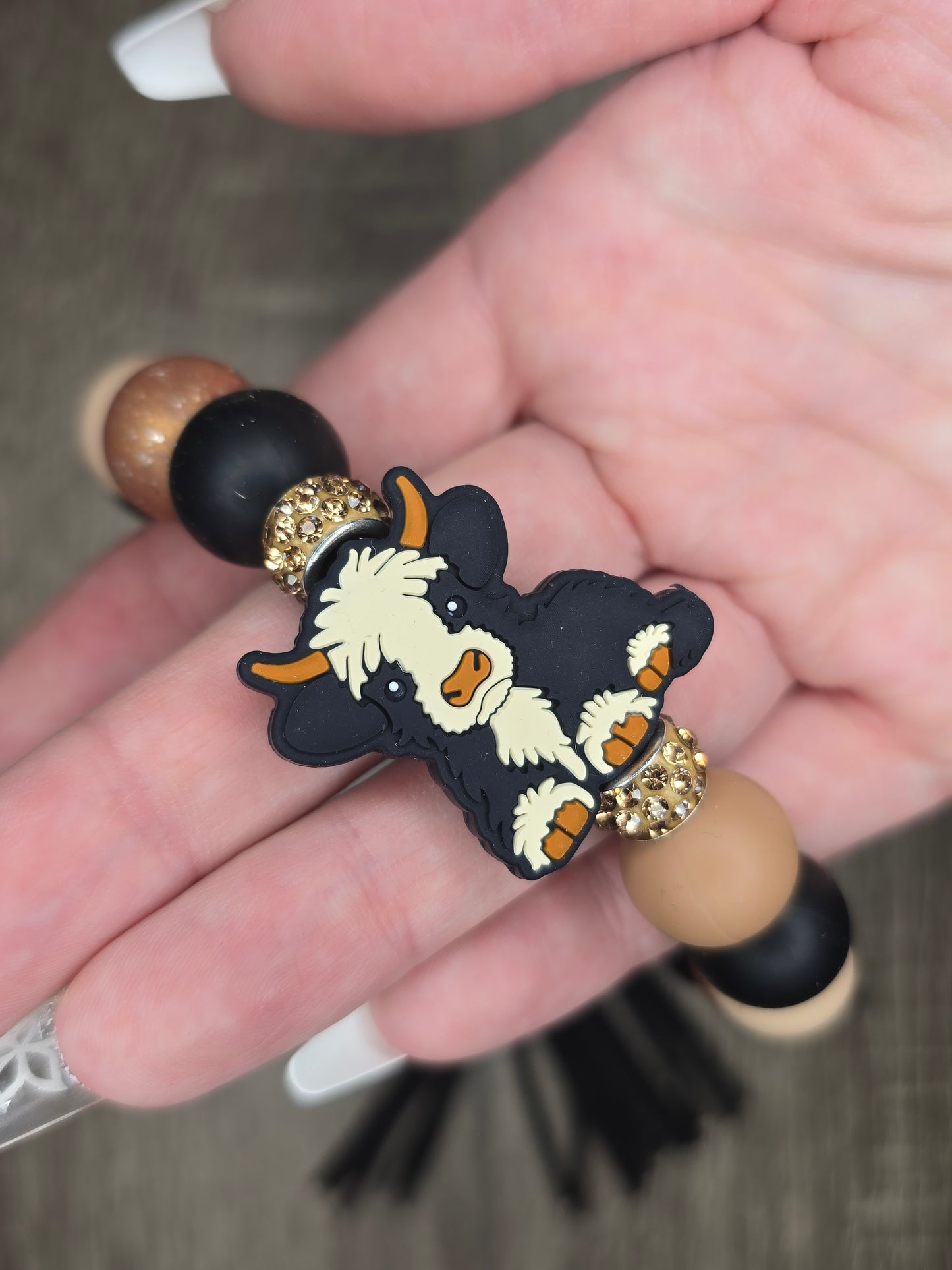 Cute Cow Wristlet Keychain