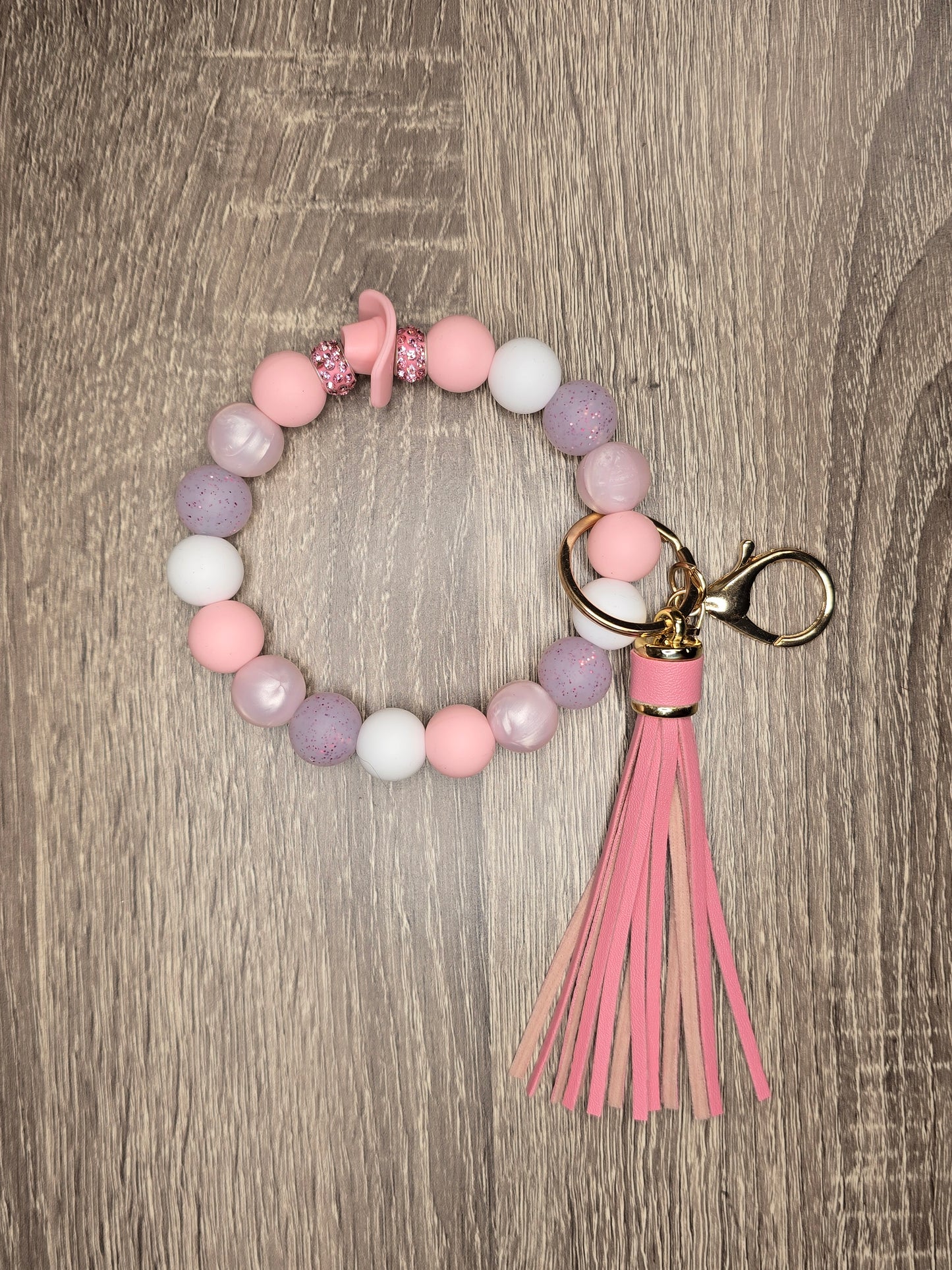 Pink Cowboy Hat Wristlet Keychain