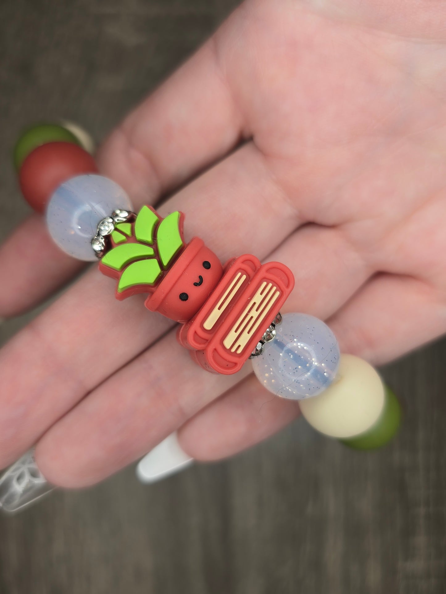 Plant/ Book Lover Wristlet Keychain