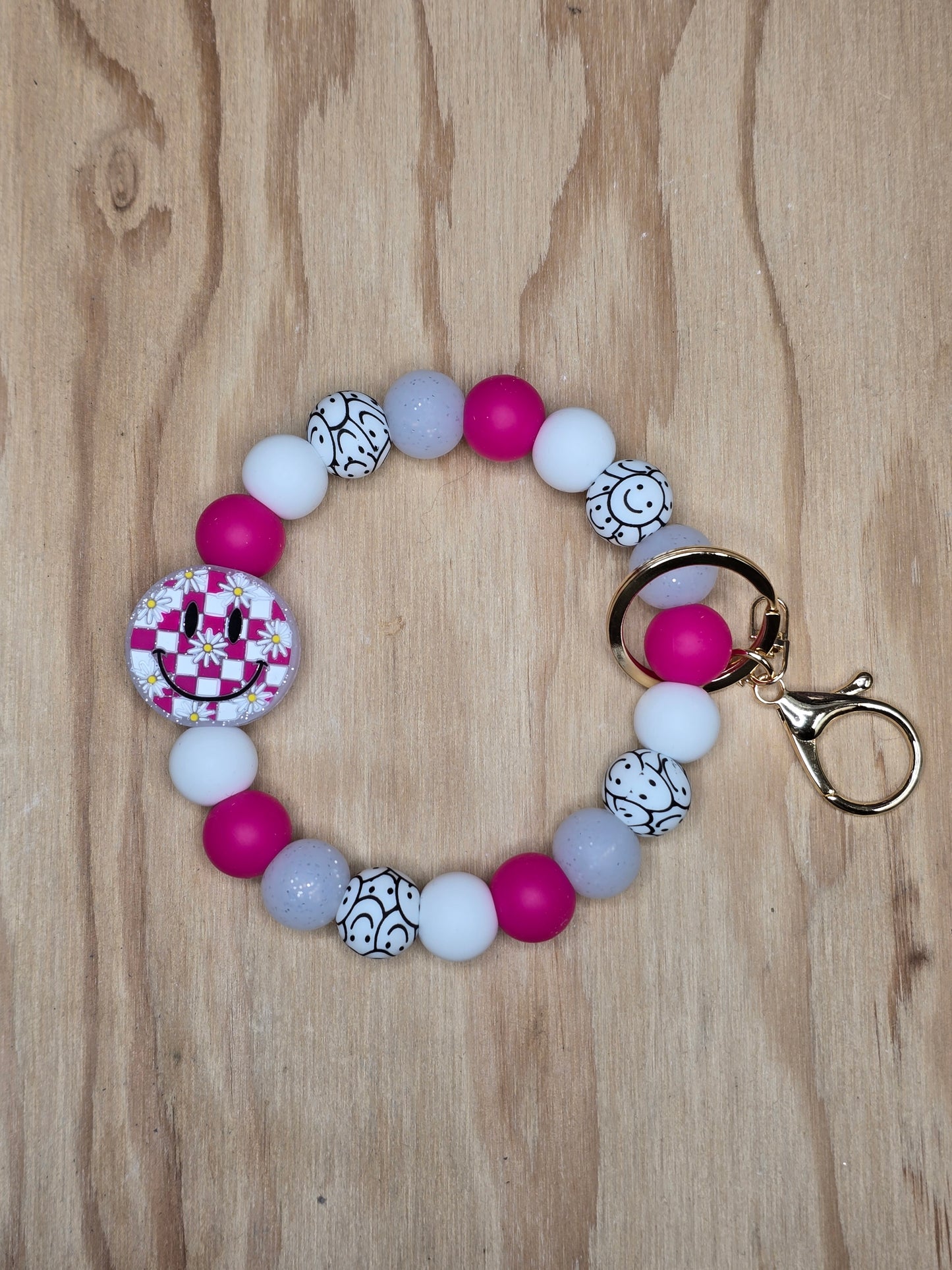 Smiley Face Wristket Keychain