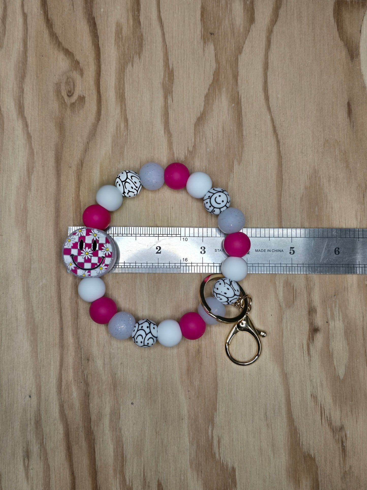 Smiley Face Wristket Keychain