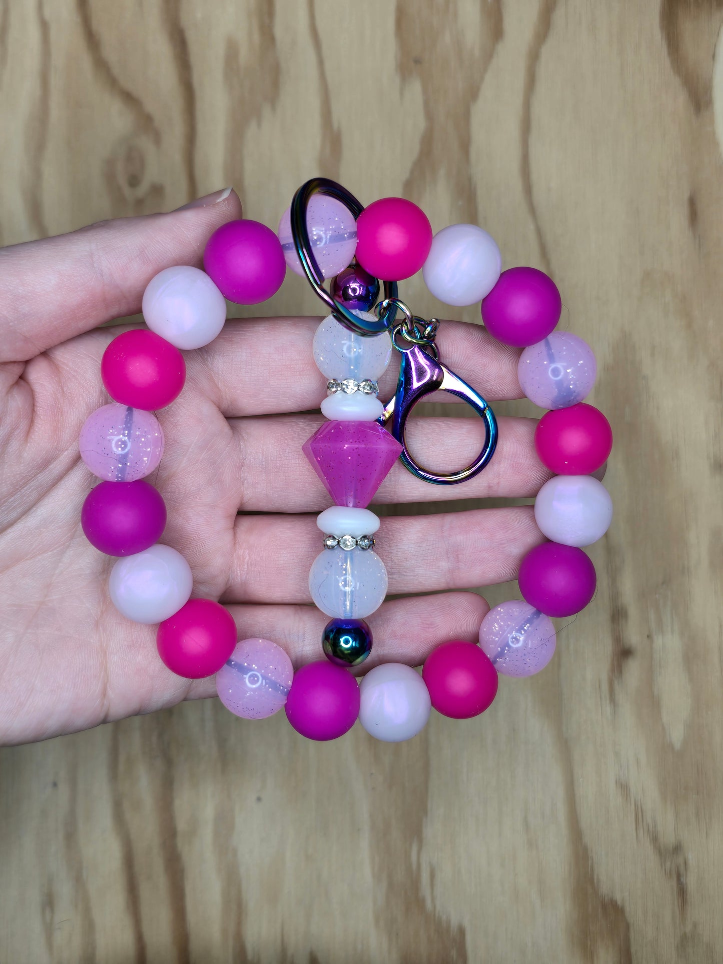 Pink Diamond Wristlet Keychain