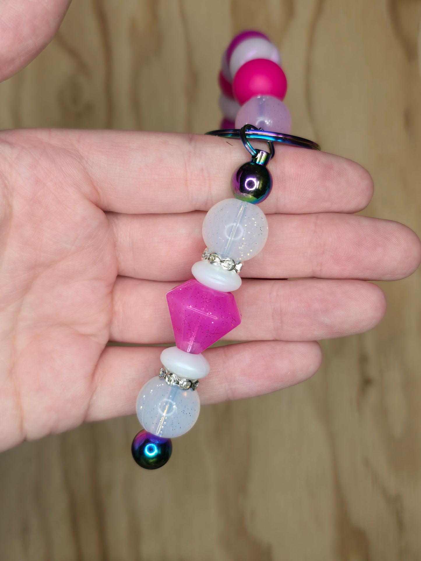 Pink Diamond Wristlet Keychain