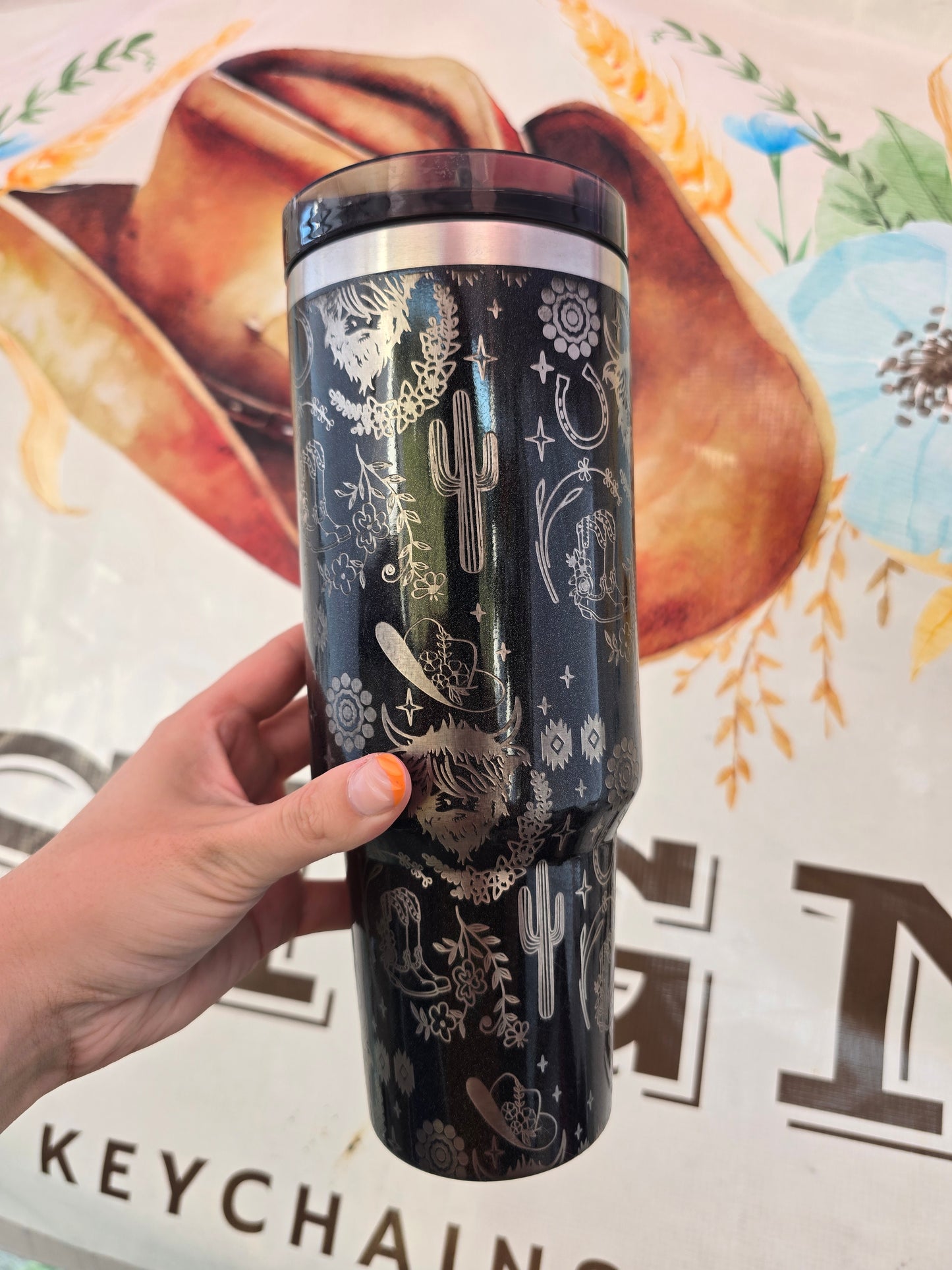 Highland Cow Western 40 Tumbler