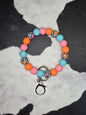 Checkered Smiley Wristlet Keychain