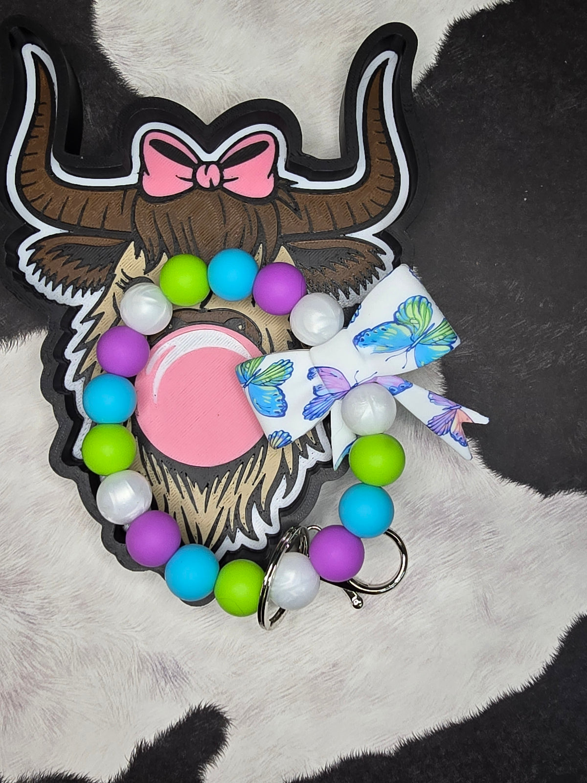 Butterfly Bow Wristlet Keychain