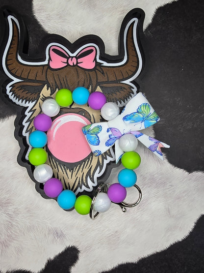 Butterfly Bow Wristlet Keychain