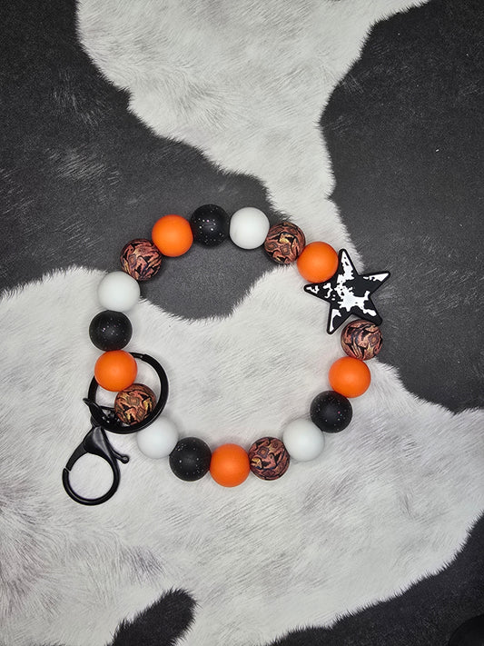 Cowprint Star Wristlet Keychain