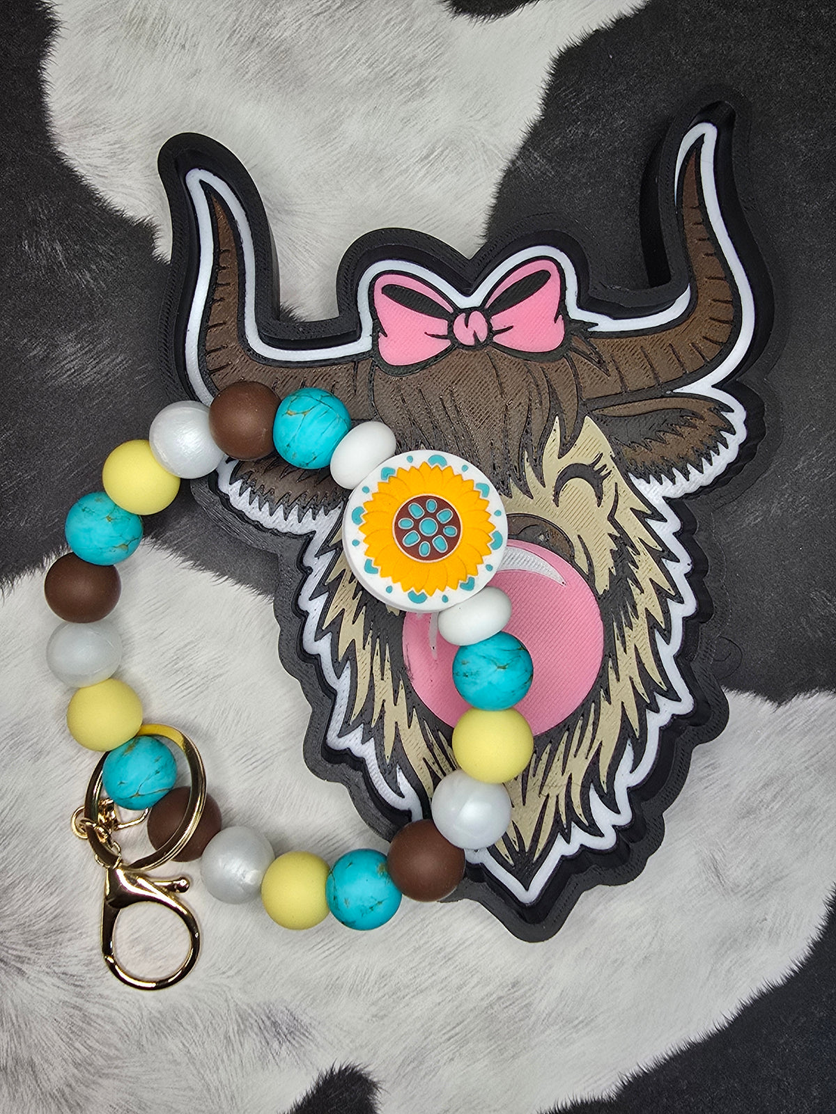 Western Sunflower 🌻 Wristlet Keychain