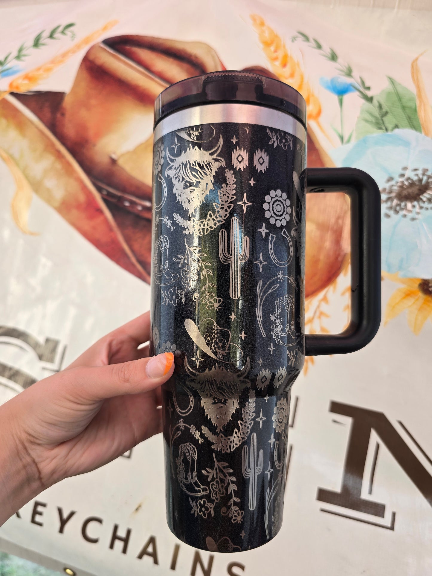 Highland Cow Western 40 Tumbler