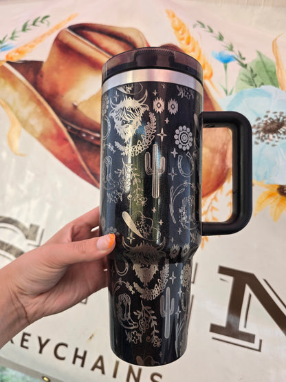 Highland Cow Western 40 Tumbler