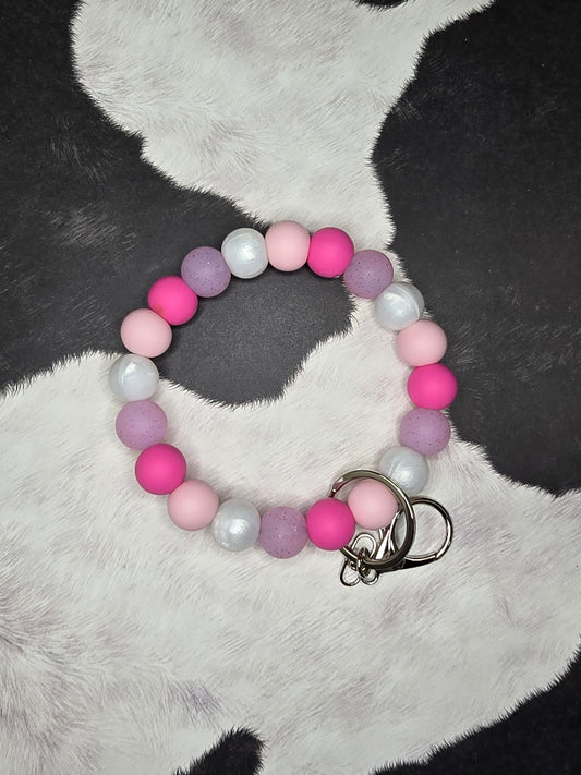 Sparkly Pink Wristlet Keychain