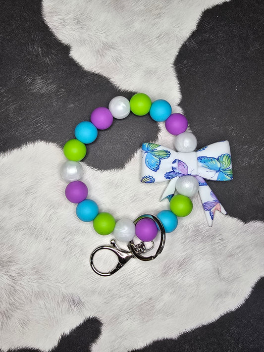 Butterfly Bow Wristlet Keychain