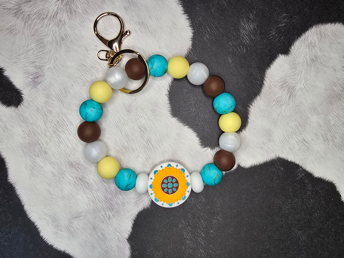 Western Sunflower 🌻 Wristlet Keychain
