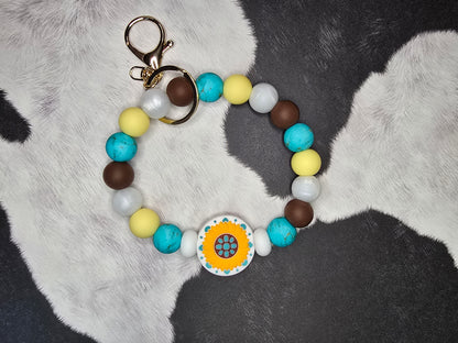 Western Sunflower 🌻 Wristlet Keychain
